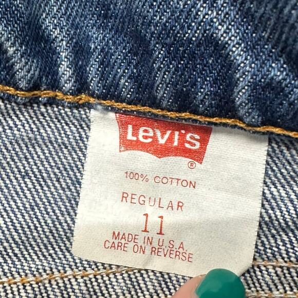 Vintage 90s Levi's 506 Mid Blue Boys 11 22x25.5 Straight‎ Jeans Orange Tab USA - Picture 4 of 13